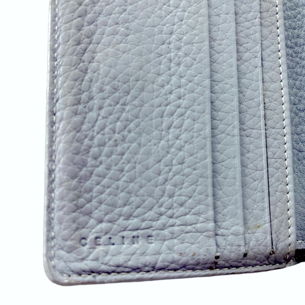 VINTAGE Celine // Light French Blue Grey-Leather Wallet